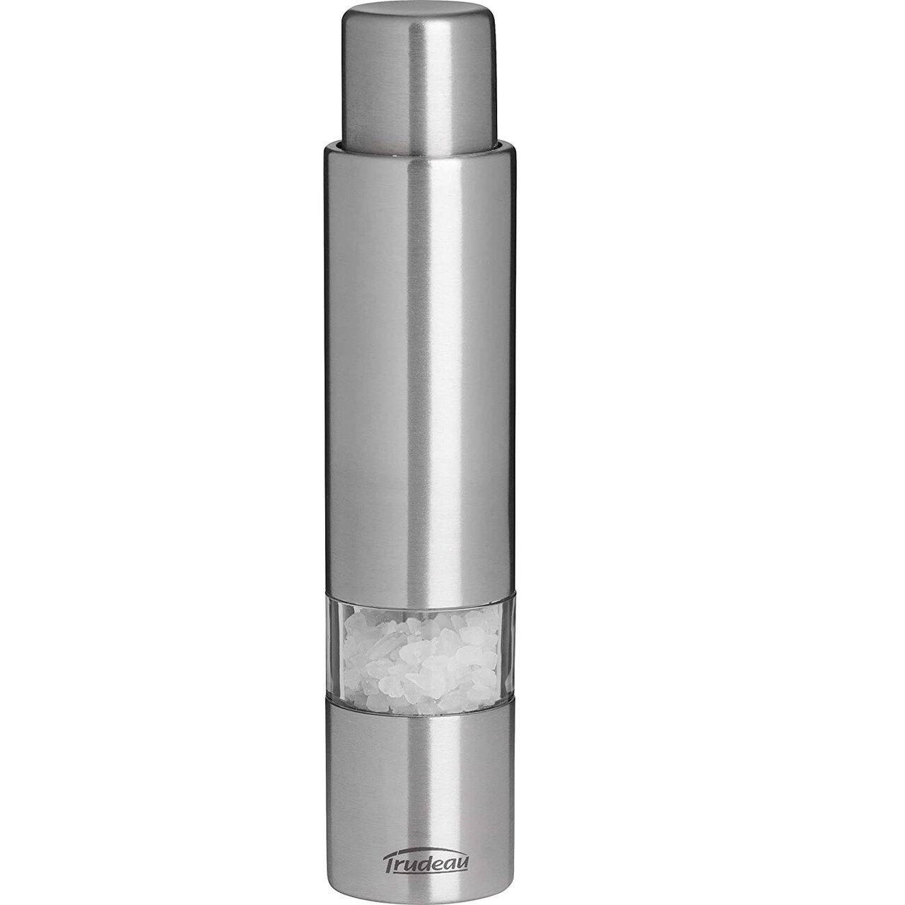 Trudeau Stainless Steel One Hand Thumb Salt Mill Grinder 6 inch